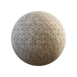 Yellow cube concrete pavement